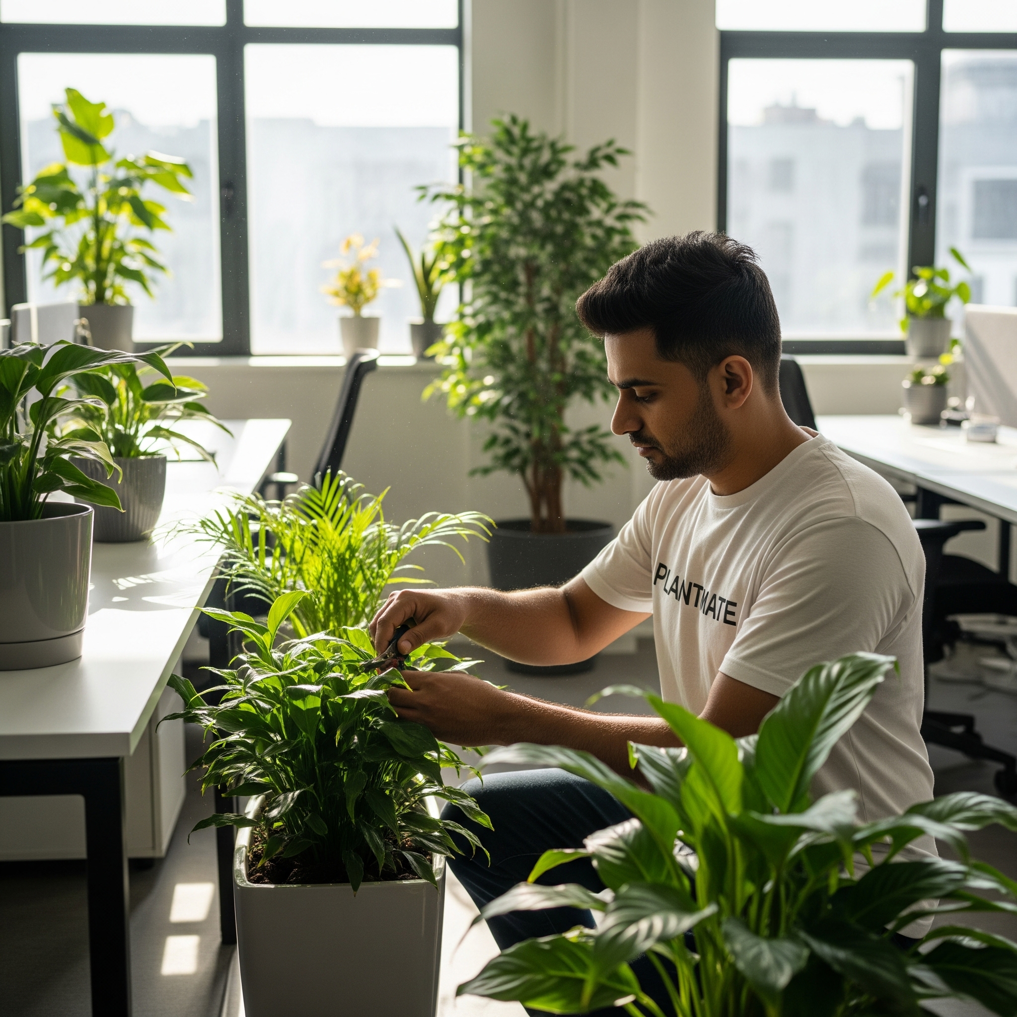 Happy customer with healthy plants